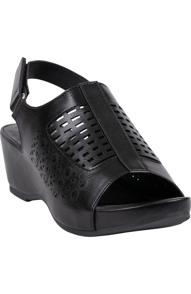 GOOD CHOICE NEW YORK Mahina Wedge Sandal, Main, color, Black