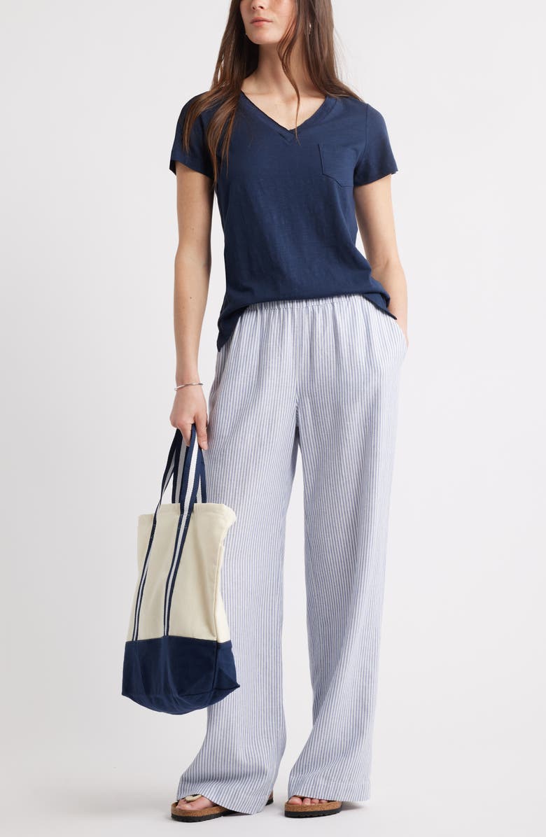 Caslon<sup>®</sup> Cotton & Modal V-Neck T-Shirt, Alternate, color, Navy Blazer