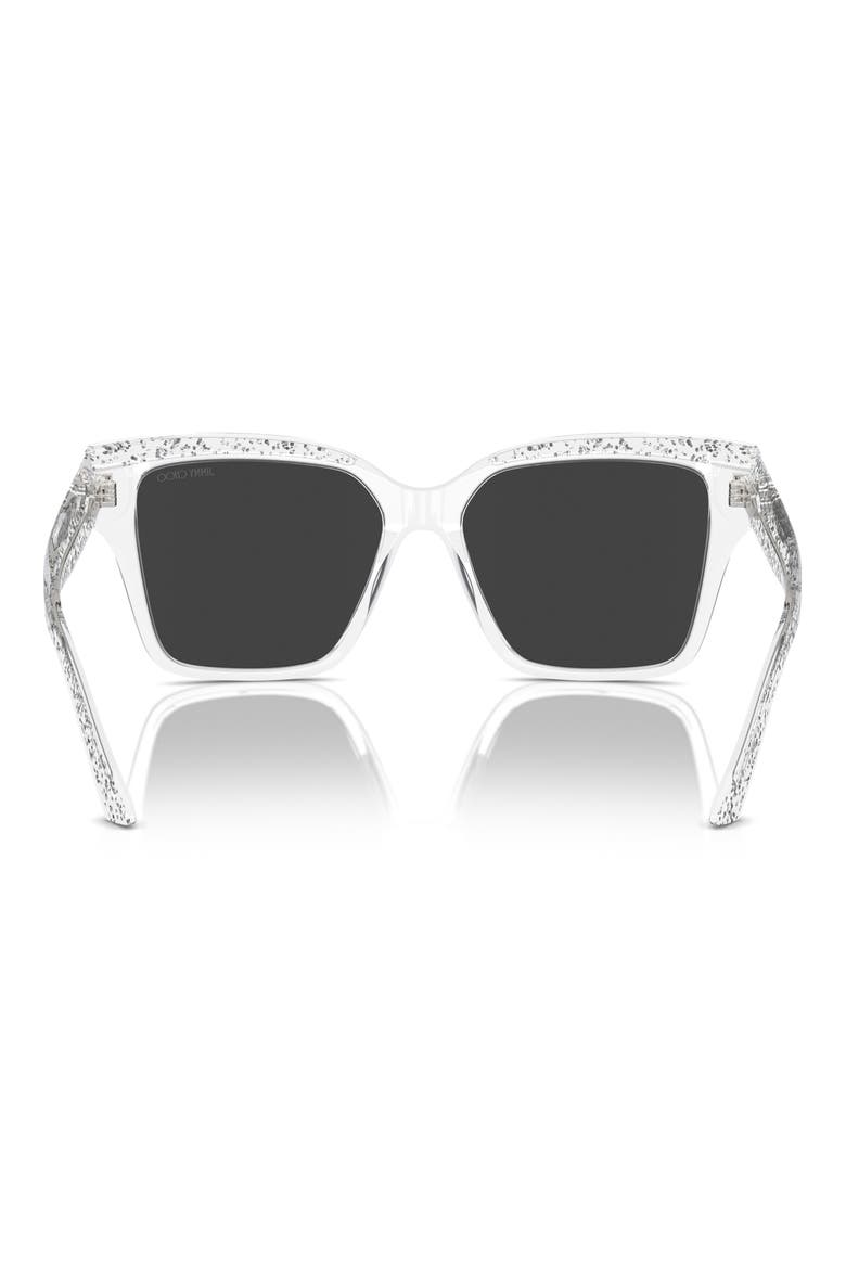 55mm Pillow Sunglasses, Alternate, color, CRYSTAL / GLITTER / GREY