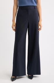 Theory Stretch Wool Wide Leg Pants