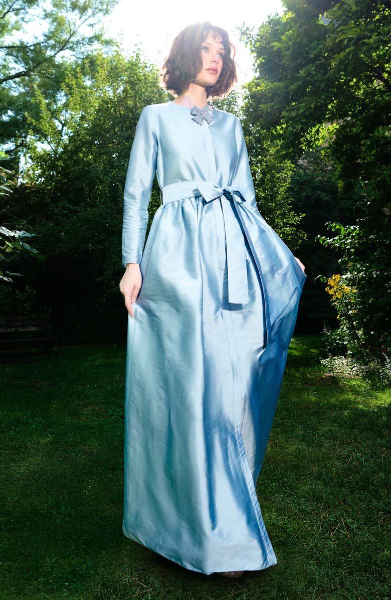 EMILY SHALANT Princess Long Sleeve Taffeta Gown, Alternate, color, 