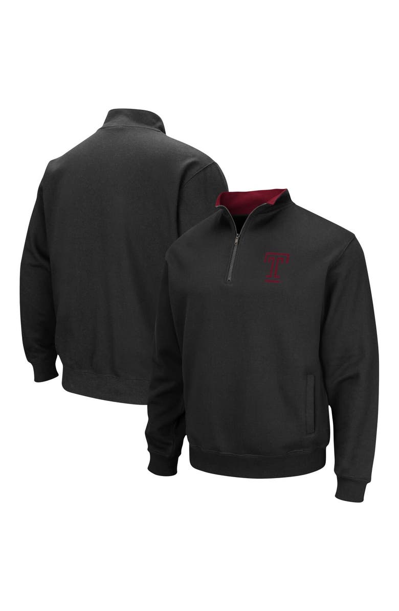 COLOSSEUM Men's Colosseum Black Temple Owls Tortugas Team Logo Quarter-Zip Jacket, Main, color, Black