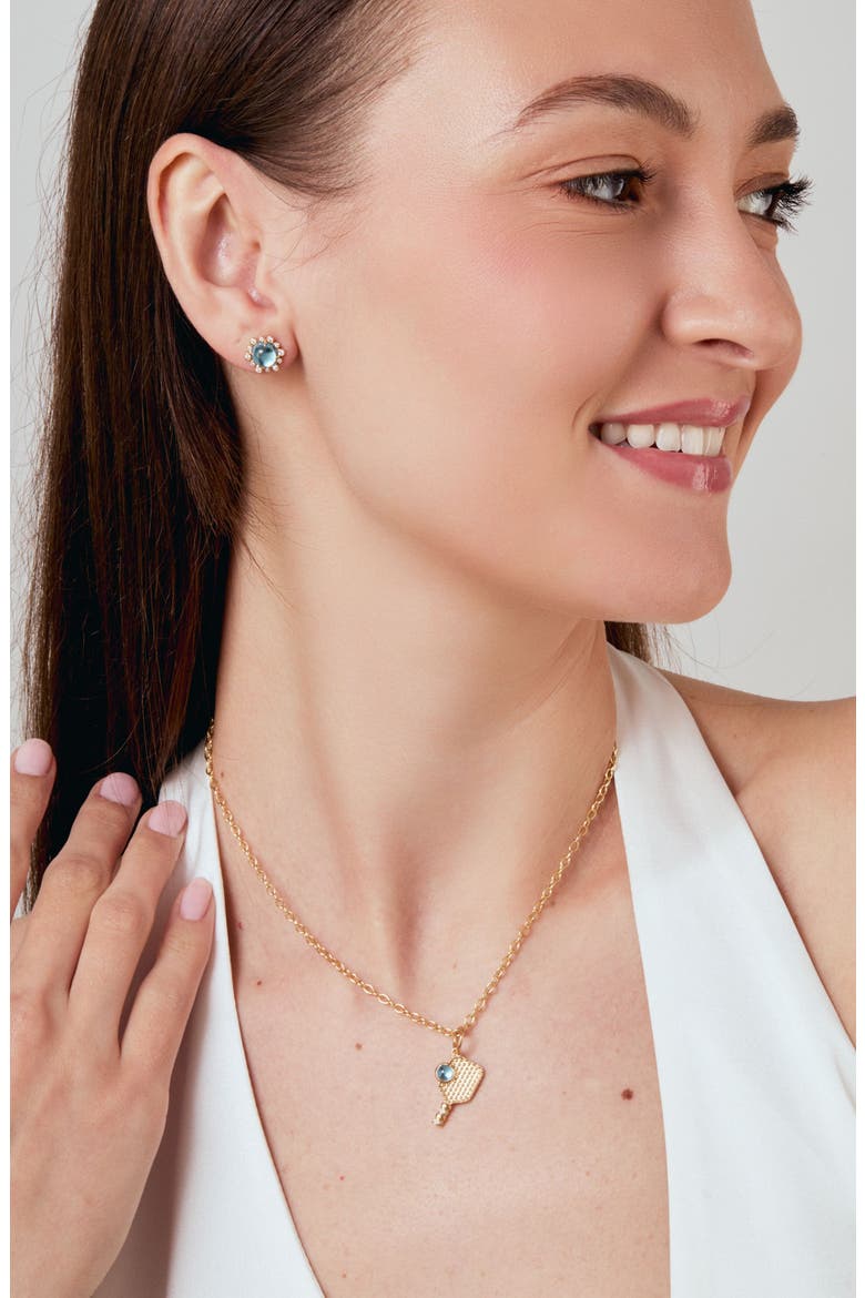 Mini Rally Racquet Charm, Alternate, color, Blue Topaz