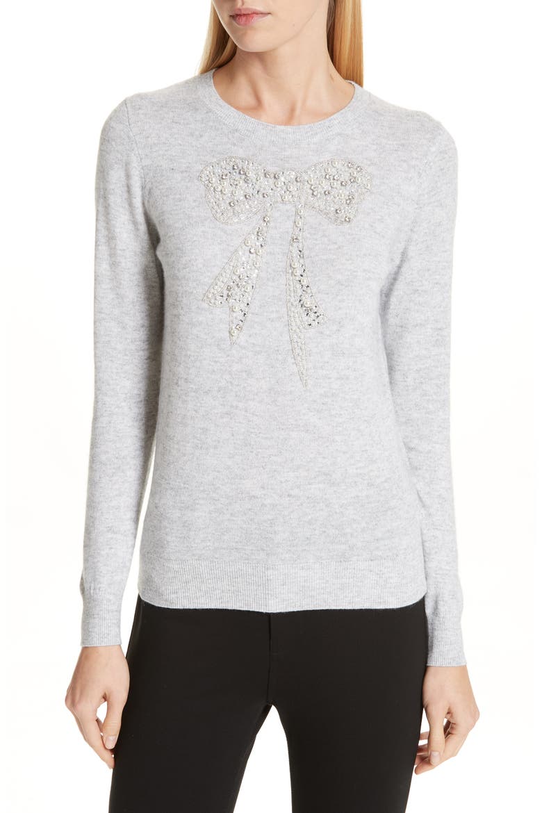 Embellished Sweater, Main, color, GREY