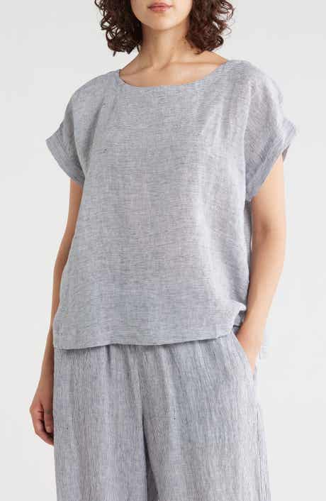 Organic Linen Ballet Neck Square Top