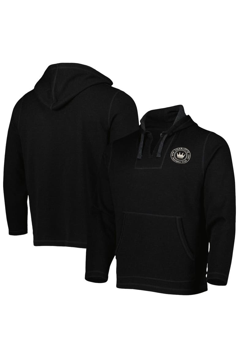 Men's Black Charlotte FC Baja Fleece V-Neck Pullover Hoodie, Main, color, Black