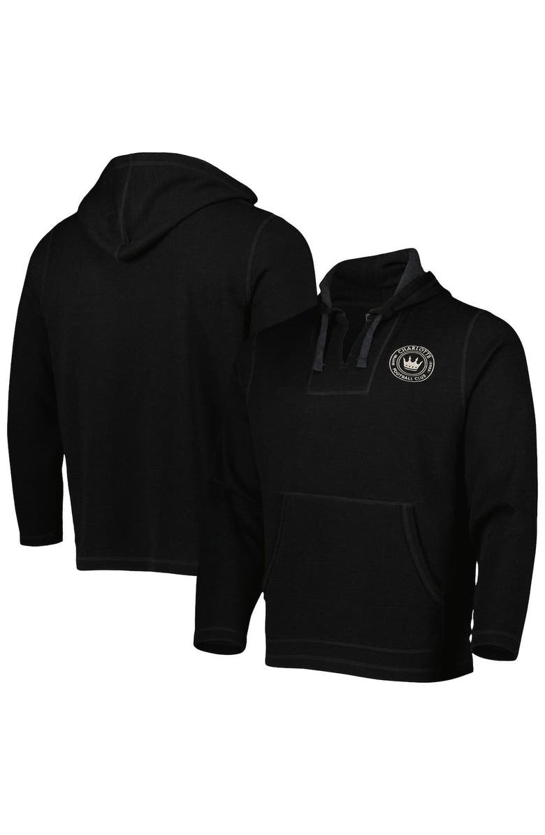 BOXERCRAFT Men's Black Charlotte FC Baja Fleece V-Neck Pullover Hoodie, Main, color, Black