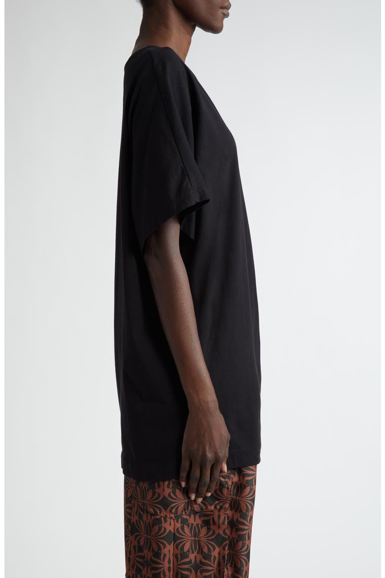 Henchy Knotted Hem Cotton T-Shirt, Alternate, color, BLACK 900