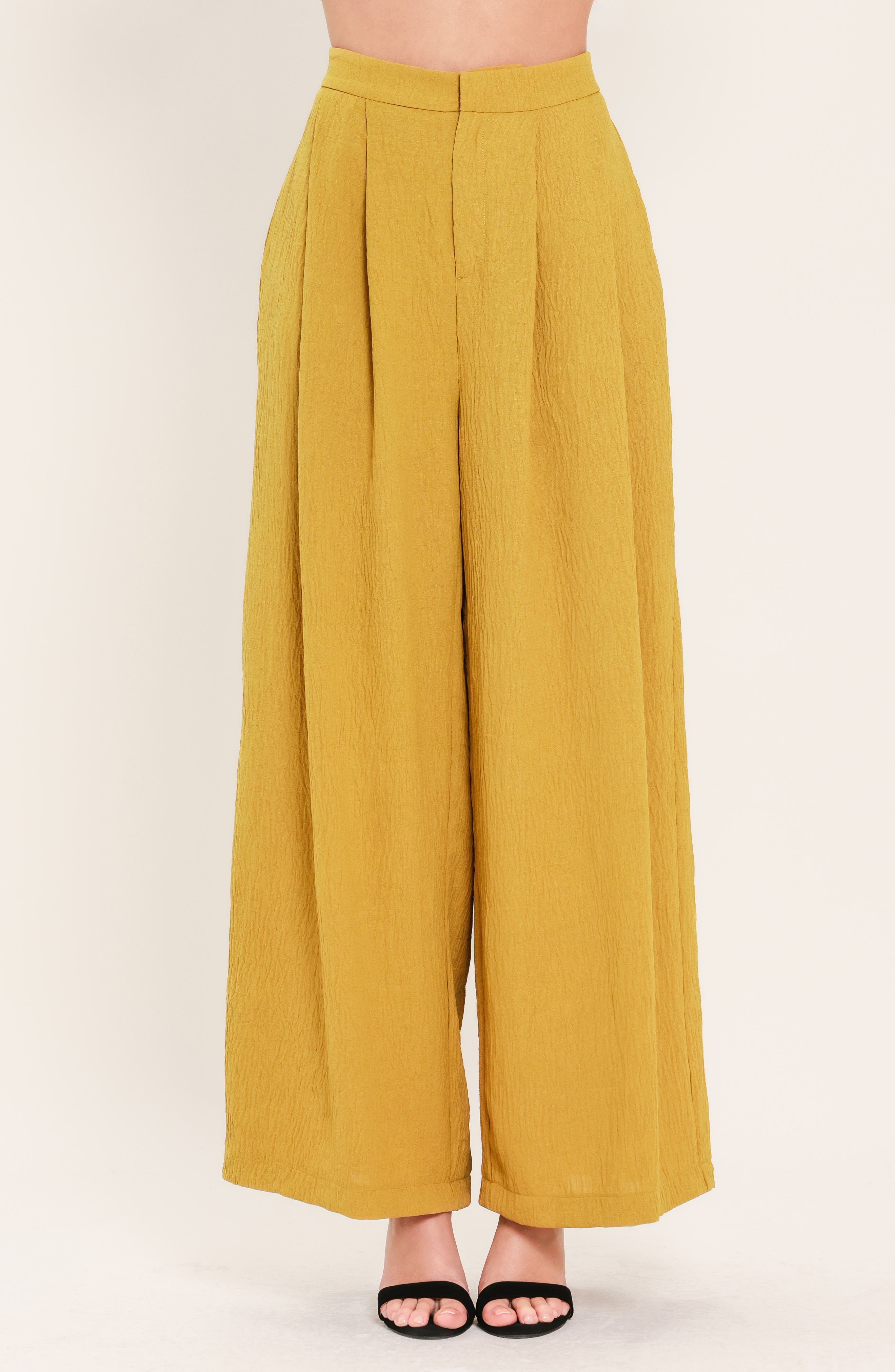 Pleated High Waist Wide Leg Pants