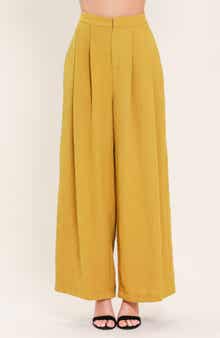Pleated High Waist Wide Leg Pants