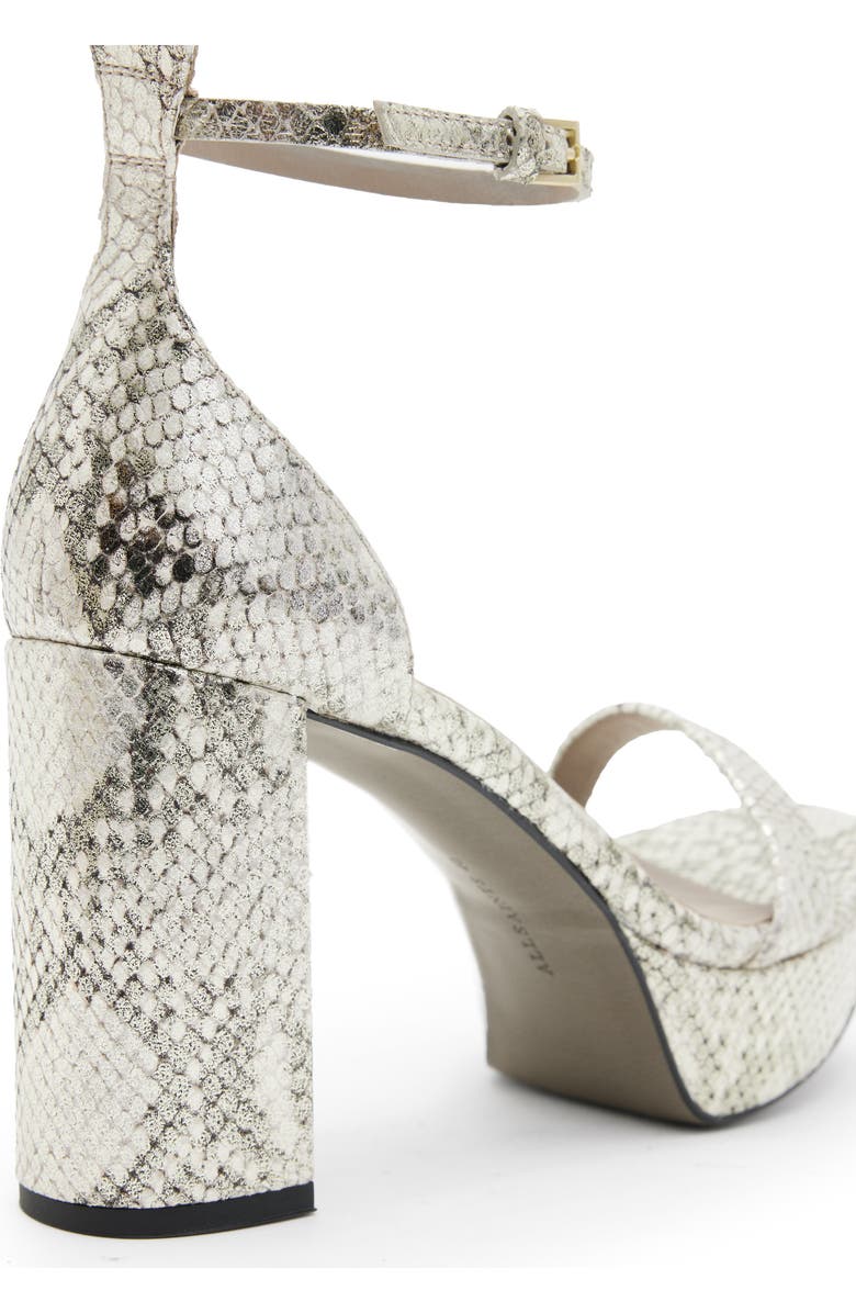 AllSaints Ziggy Snakeskin Embossed Platform Sandal, Alternate, color, Metallic Gold