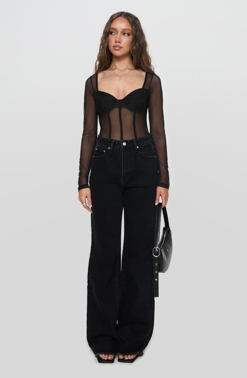 PRINCESS POLLY PRINCESS POLLY CAREY HIGH WAIST WIDE LEG DENIM JEANS
