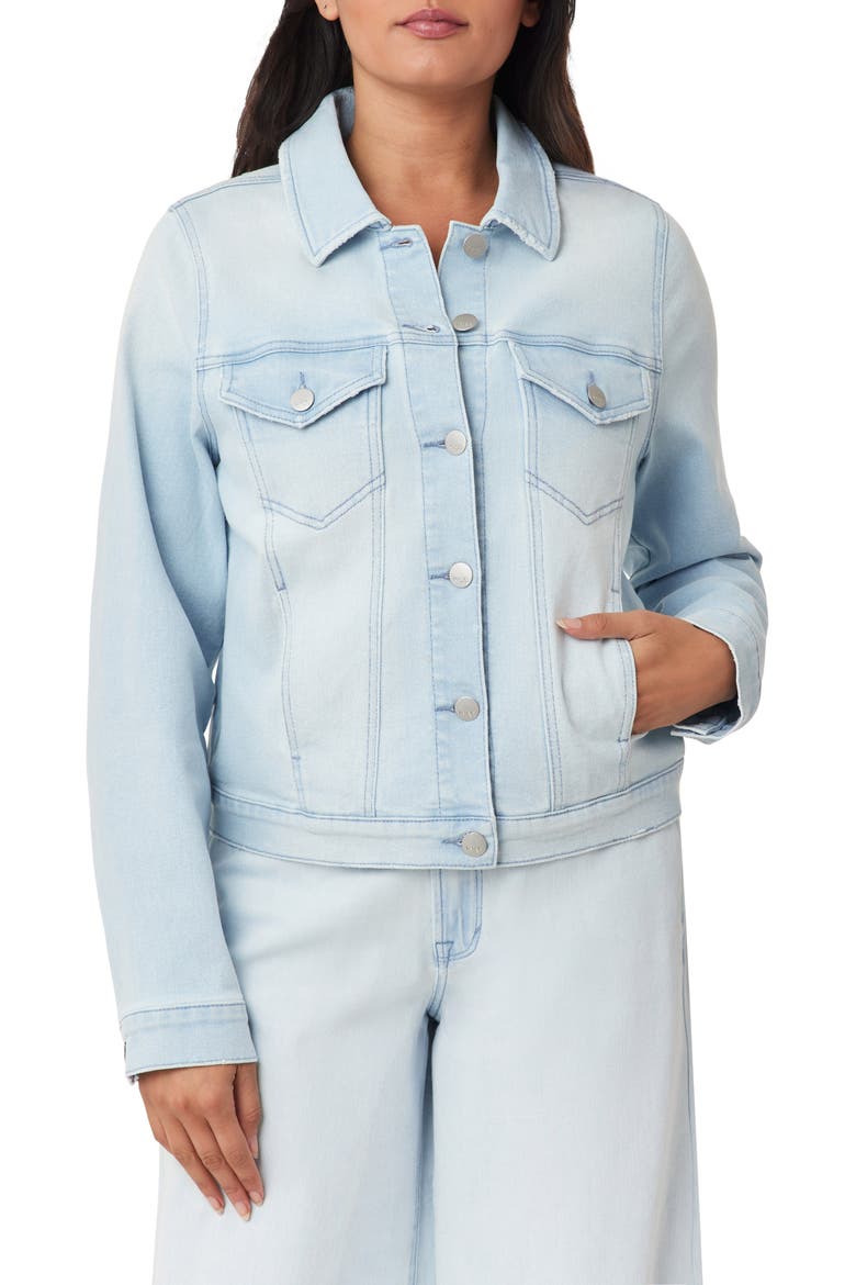 New Forever Crop Denim Jacket, Main, color, SALTWATER