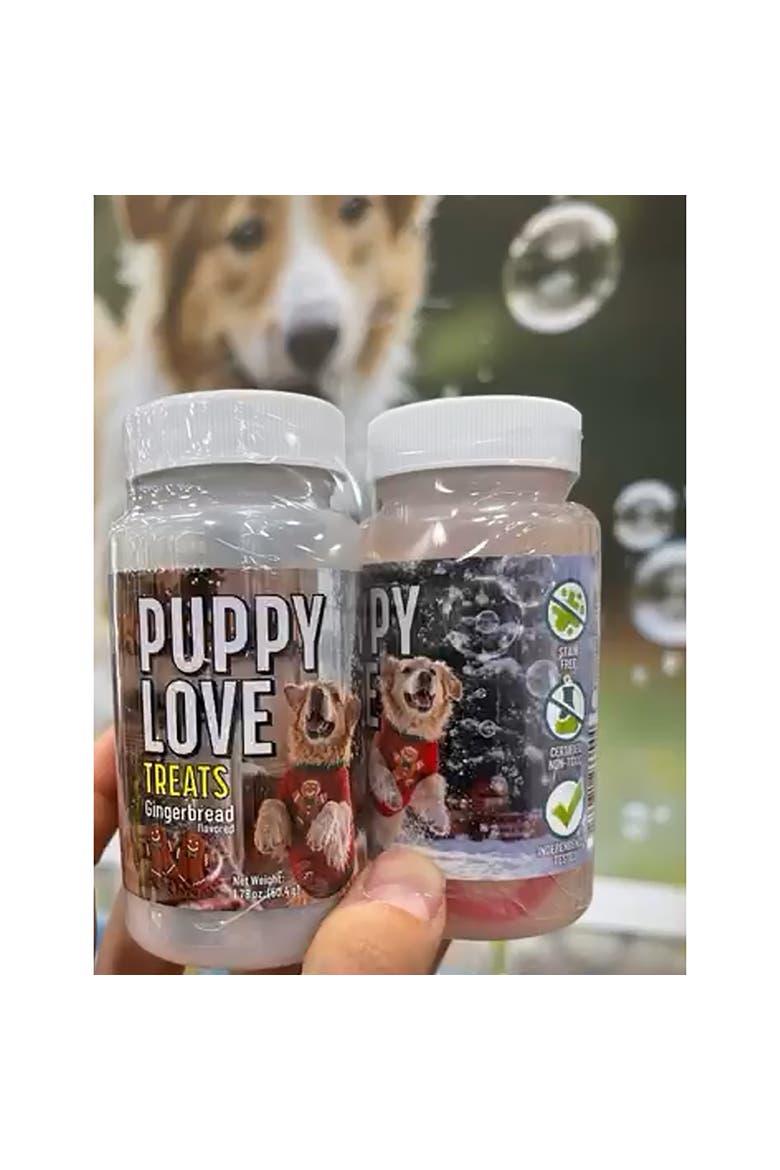 Puppy Love Gingerbread Scented Bubbles, Alternate, color, Multicolored