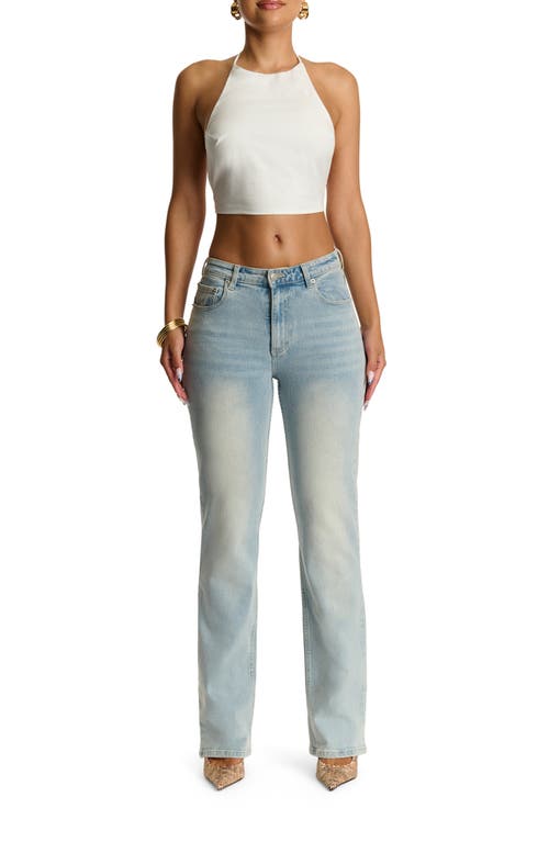 Naked Wardrobe Shirting Cotton Halter Crop Top In White