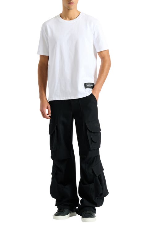 Wool twill cargo pants