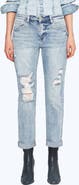Bayeas High Waist Rolled Cuff Straight Leg Jeans