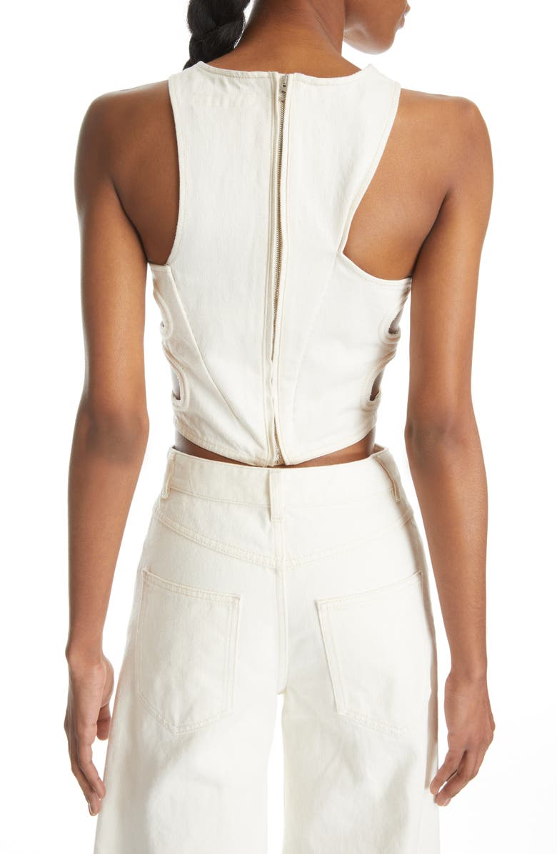 Chloé Recycled Cotton Cutout Tank Top, Alternate, color, 