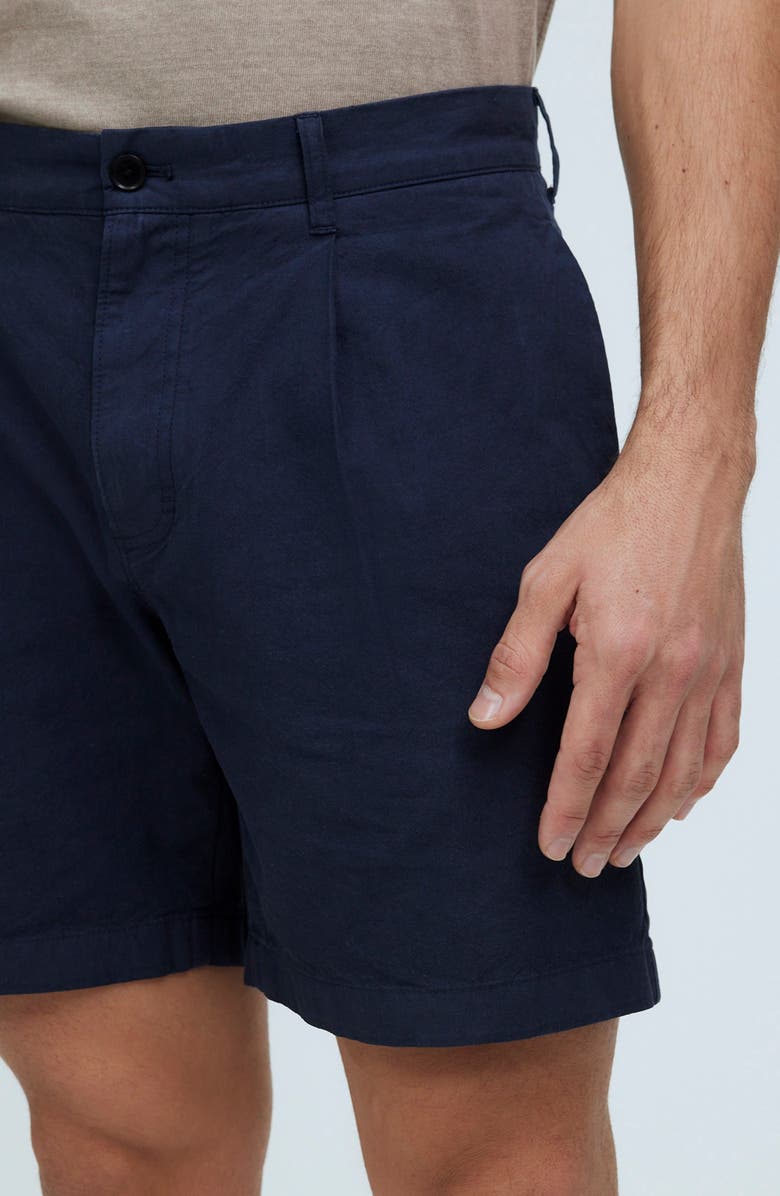 Madewell Cotton & Hemp Pleated Shorts, Alternate, color, 