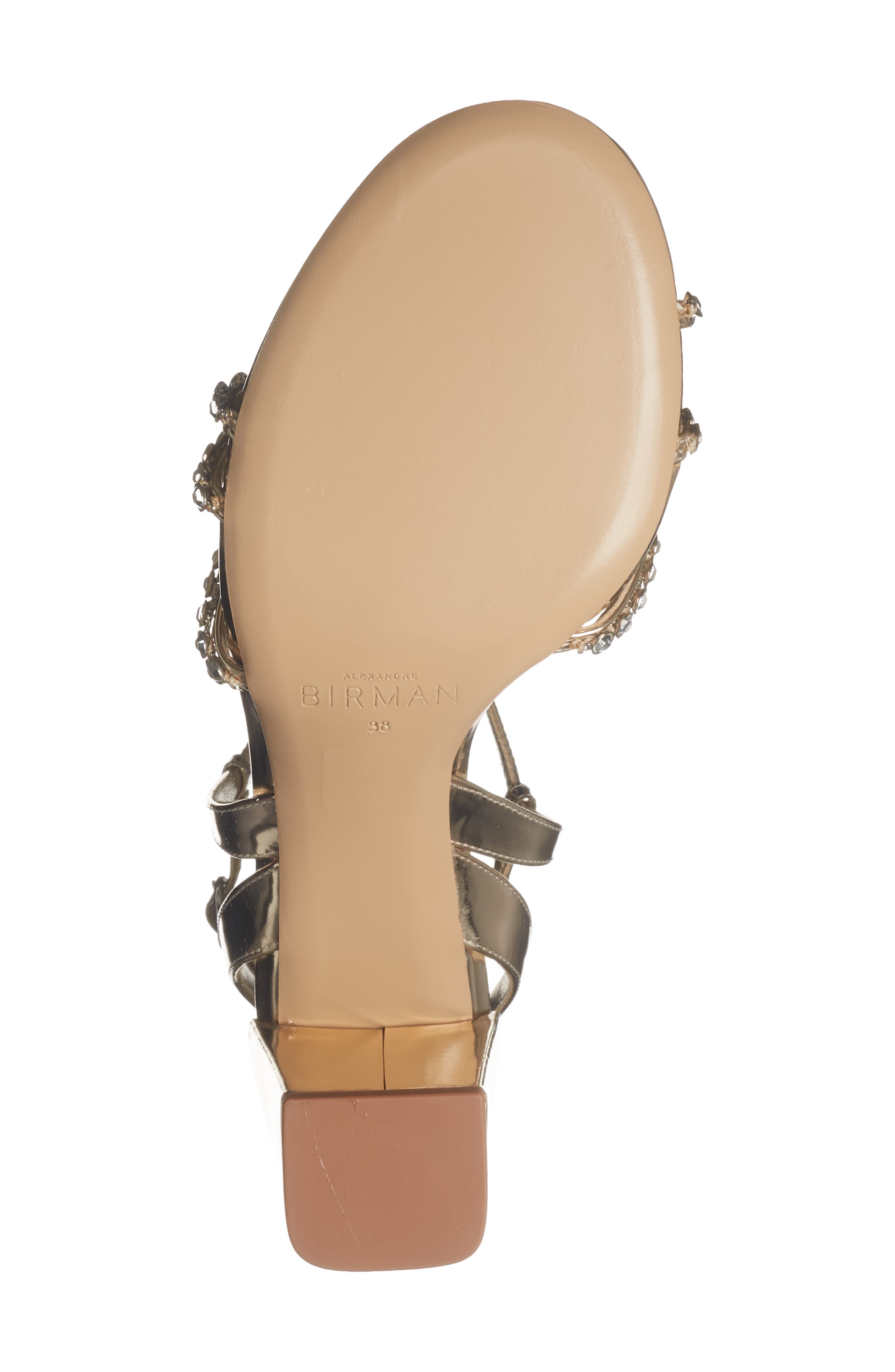 Alexandre Birman Caged Ankle Strap Sandal, Alternate, color, Golden