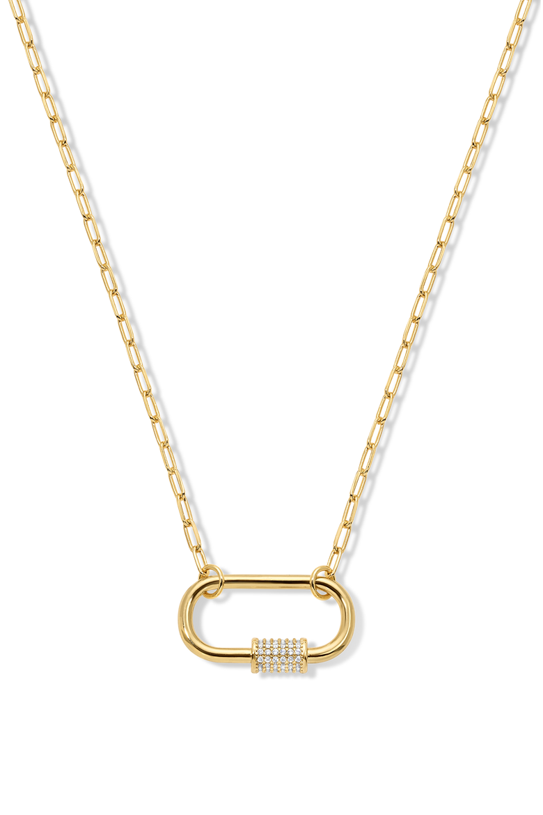 Melrose Carabiner Necklace, Main, color, Gold