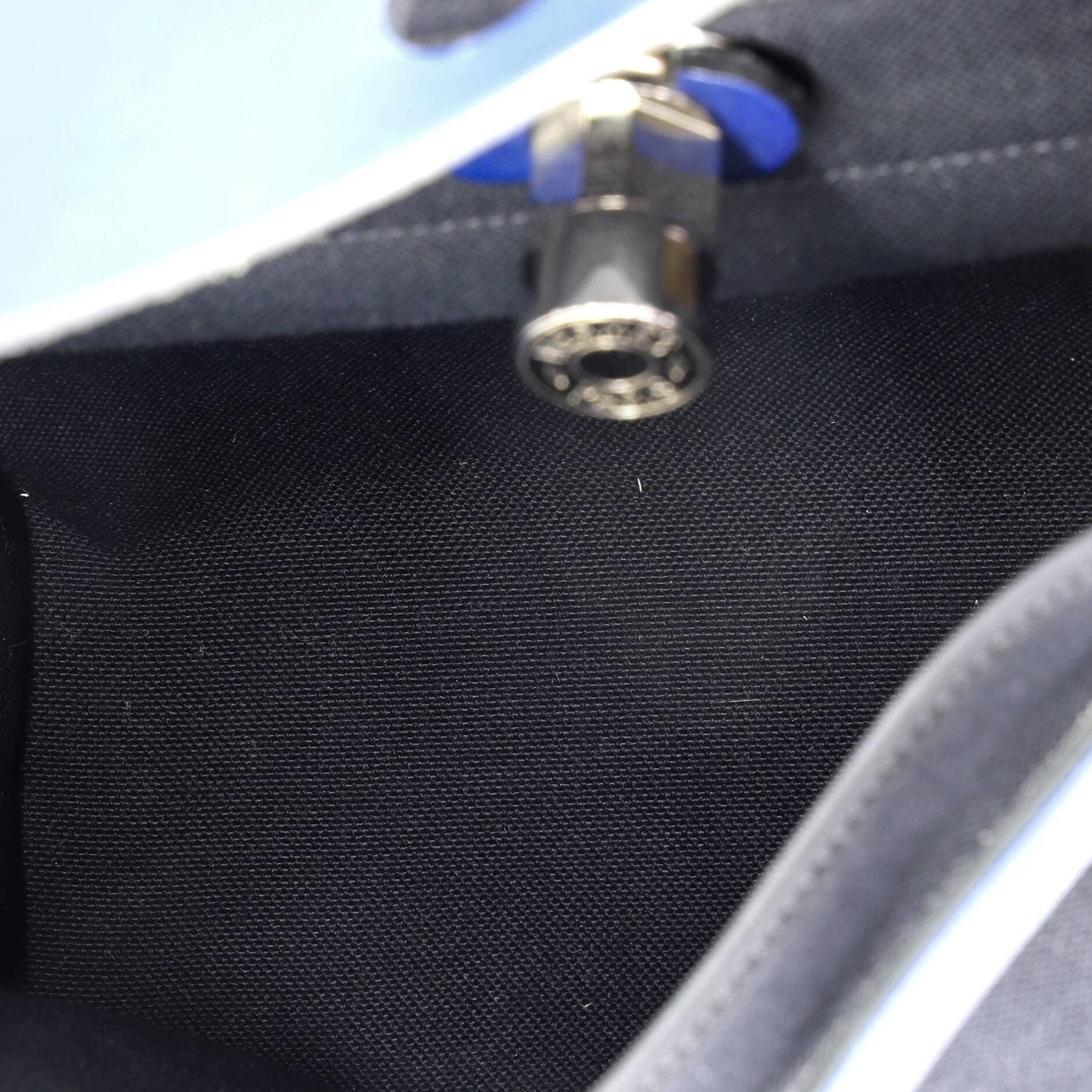 Pre-Owned Hermes Herbag Zip Leather and Toile 31, Alternate, color, Bleu Saphir