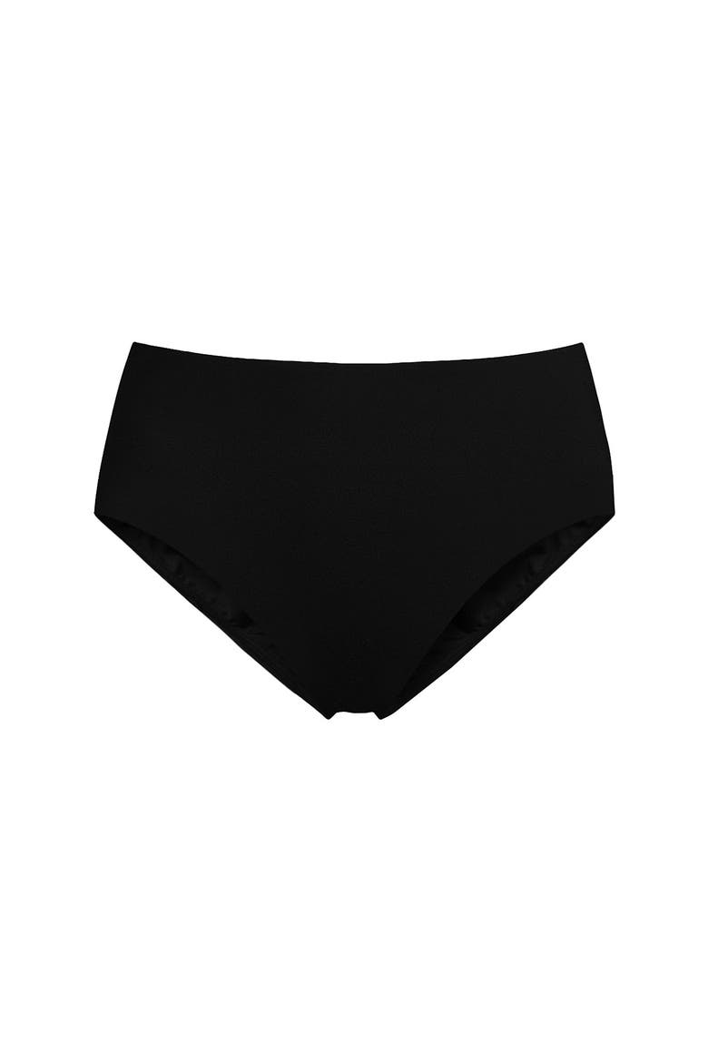 Plus Size Mid Rise Classic Bikini Bottoms, Alternate, color, Black