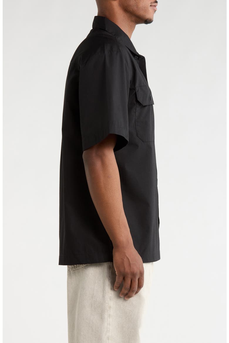 Craft Short Sleeve Poplin Button-Up Work Shirt, Alternate, color, BLACK