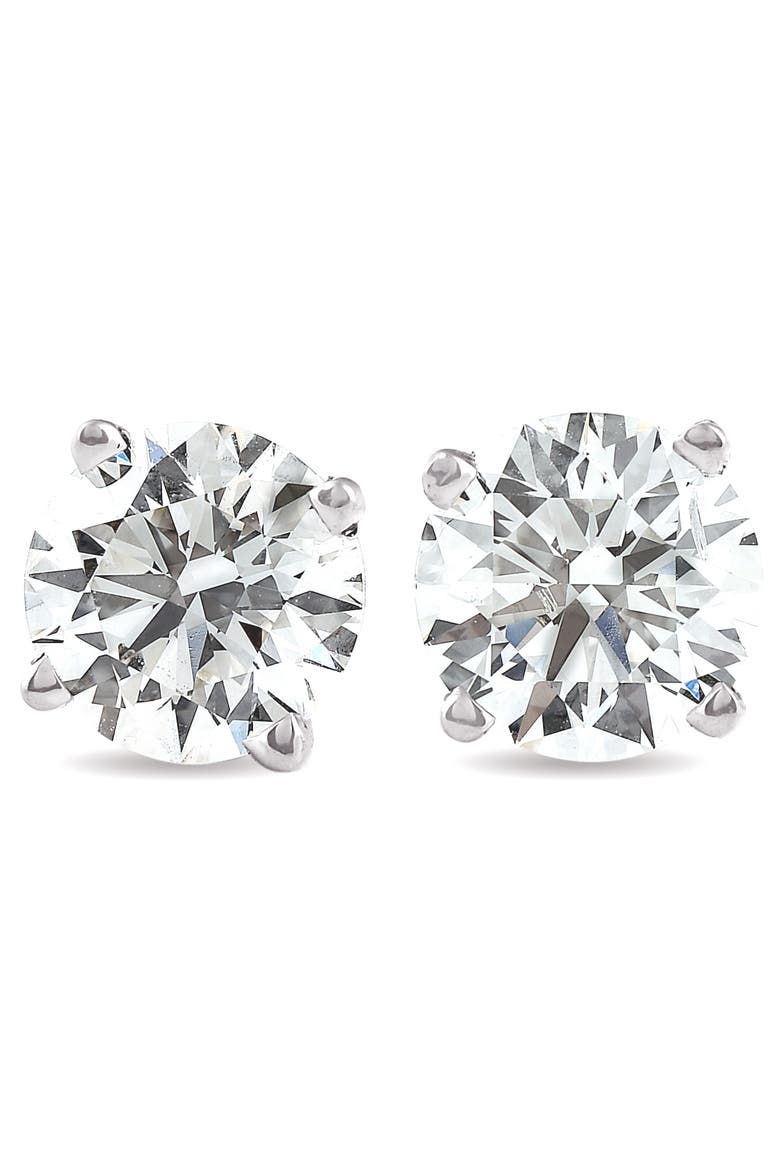 4 Ct T.W. Round Diamond Screw Back Studs 14k Gold Lab Grown, Main, color, 14k White Gold