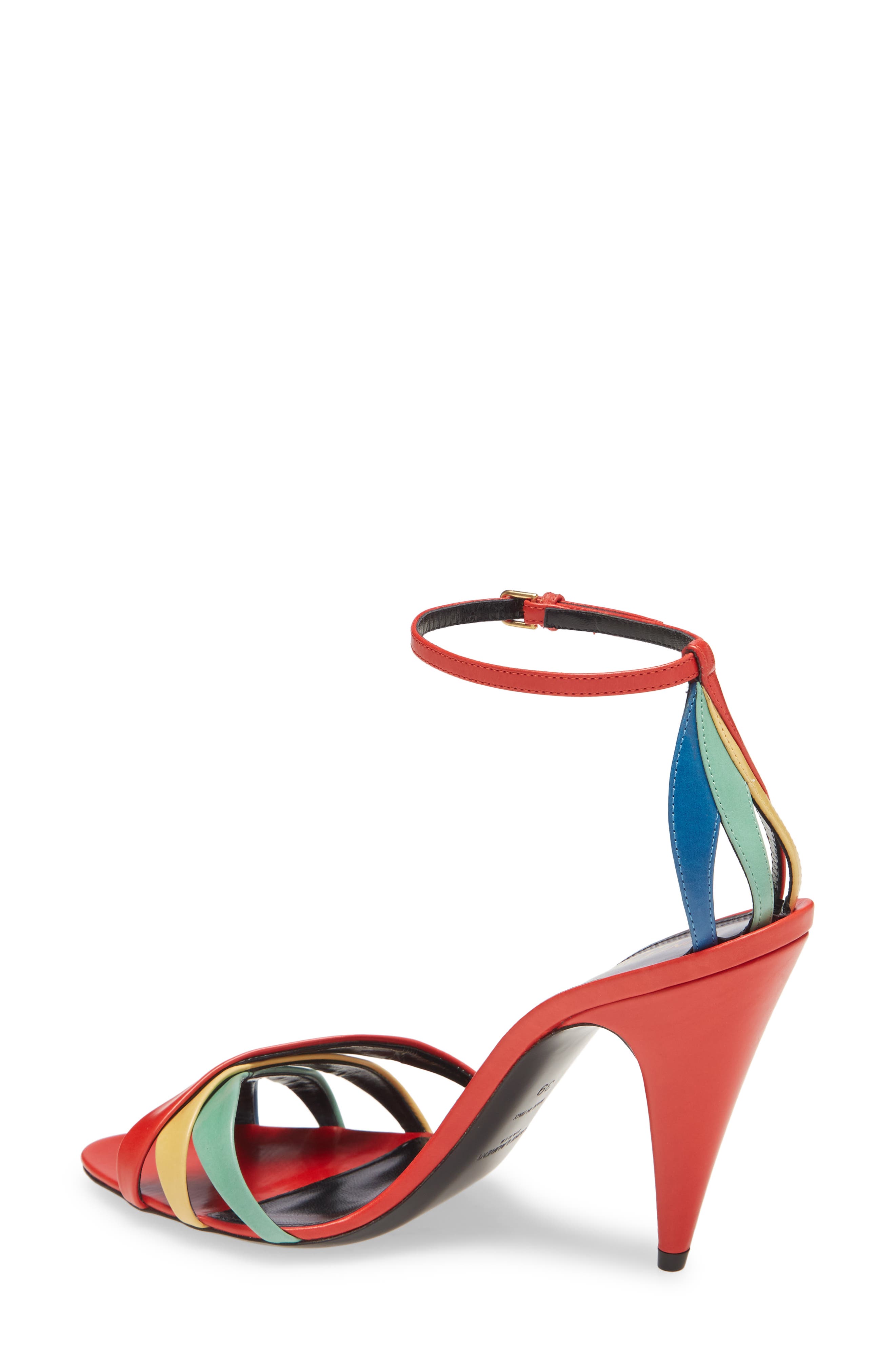 Saint Laurent Kristen Rainbow Ankle Strap Sandal, Alternate, color, 