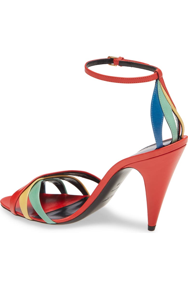 Saint Laurent Kristen Rainbow Ankle Strap Sandal, Alternate, color,
