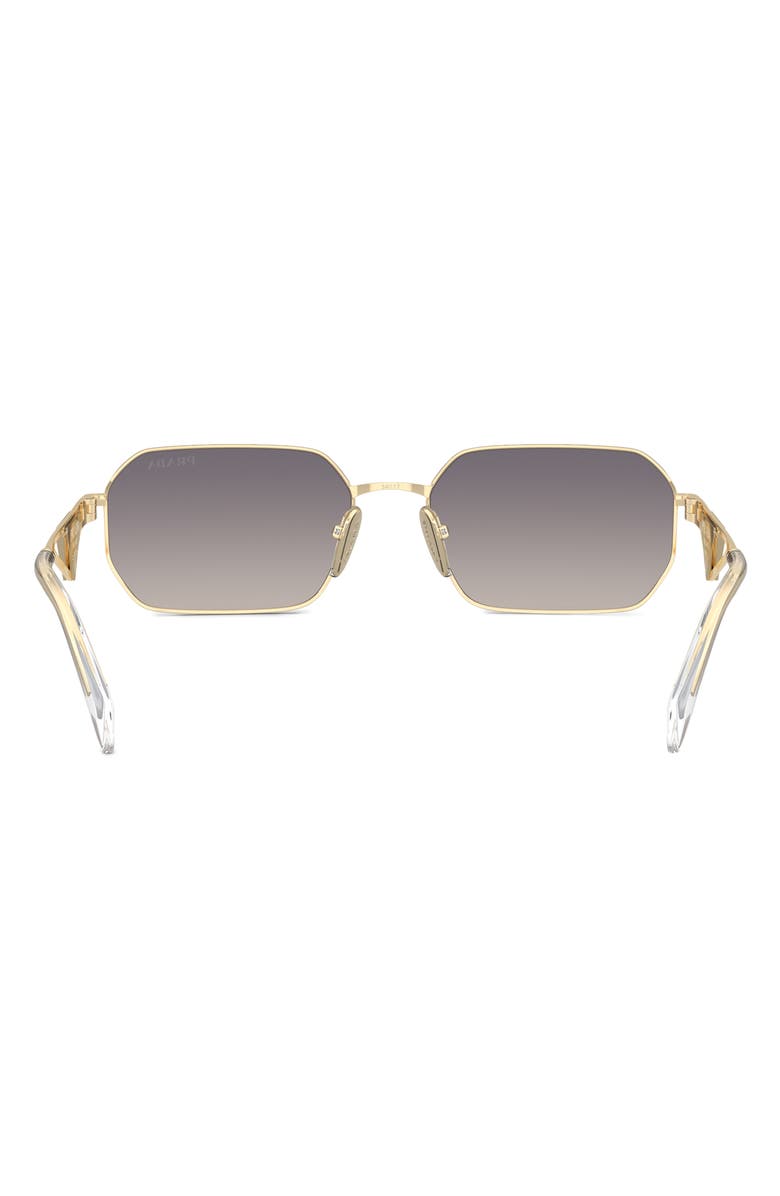 Prada 58mm Rectangular Sunglasses, Alternate, color, Blue Mirror/ Gold
