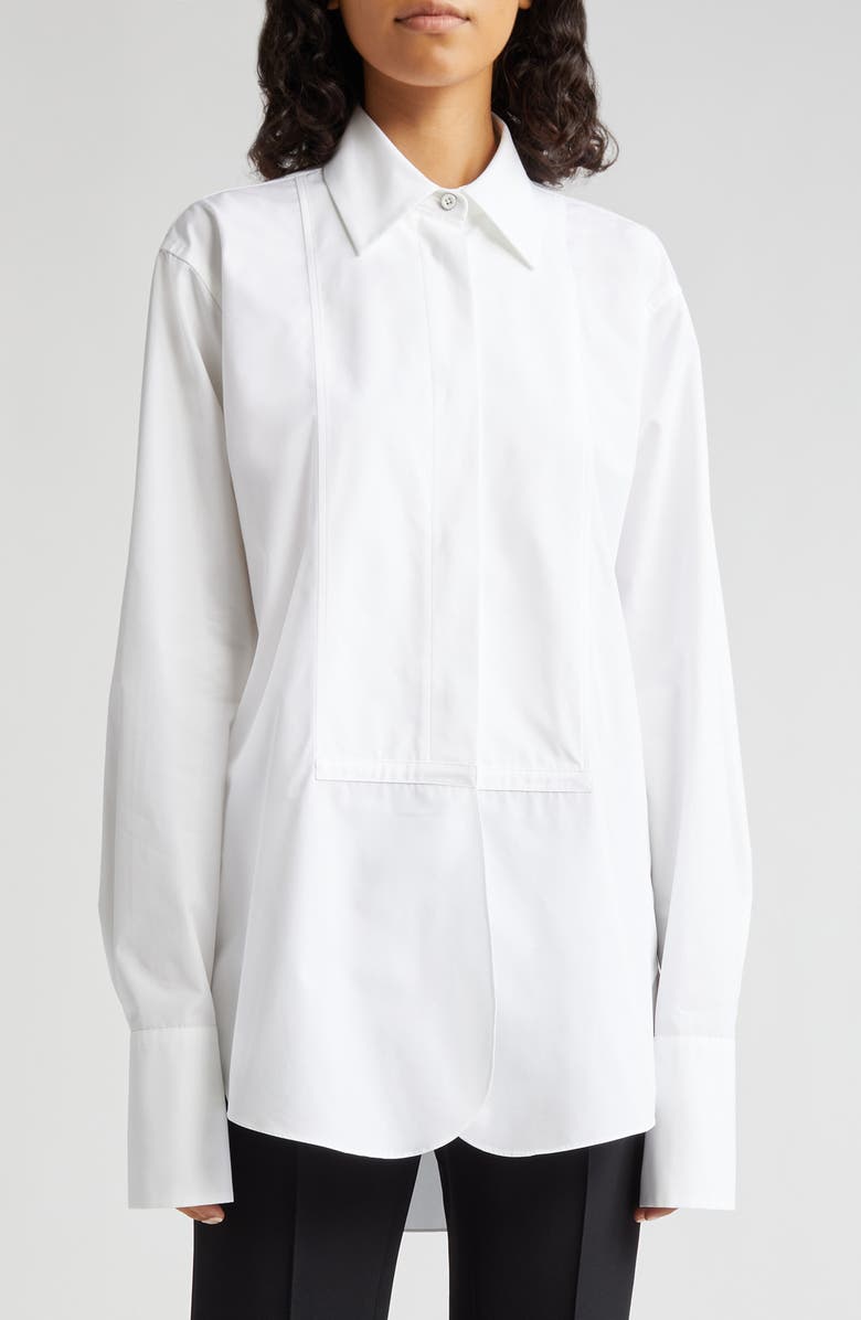Jil Sander Plastron Relaxed Cotton Shirt, Main, color, 