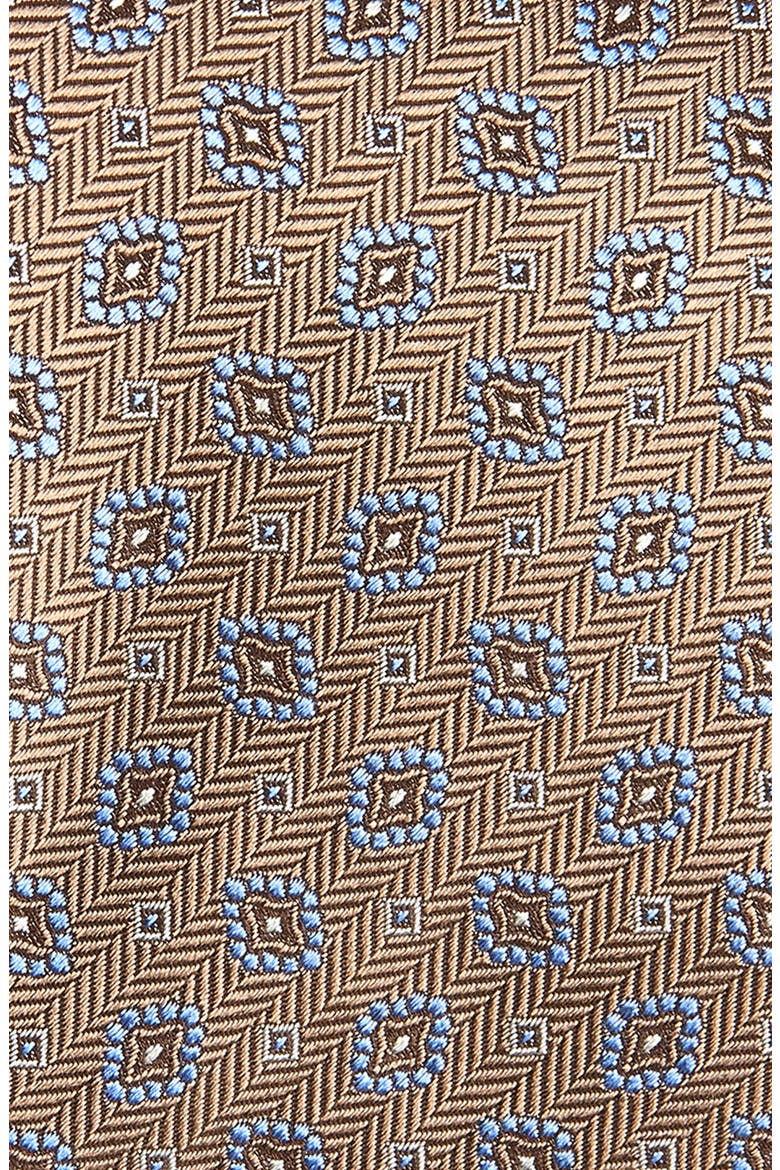 Geometric Jacquard Silk Herringbone Tie, Alternate, color, CHOCOLATE