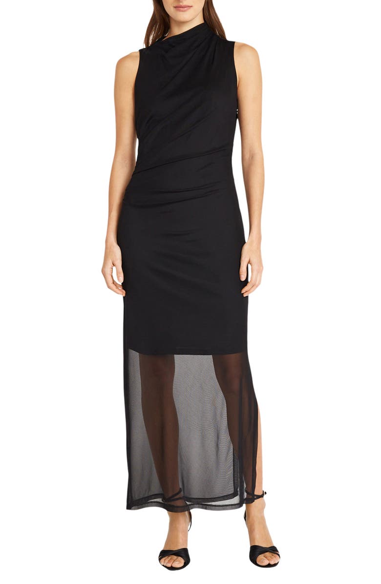 DONNA MORGAN FOR MAGGY Sleeveless Mesh Midi Dress, Main, color,