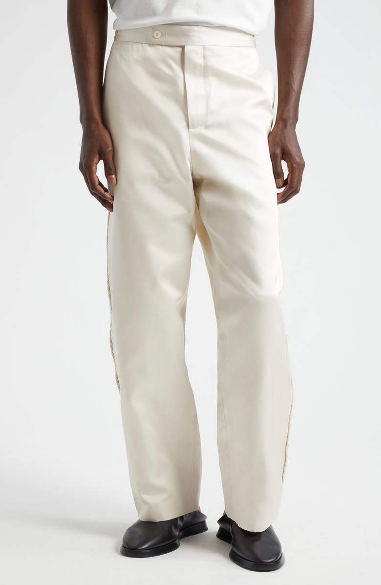 Bode Roping Silk Twill Tuxedo Trousers, Main, color,