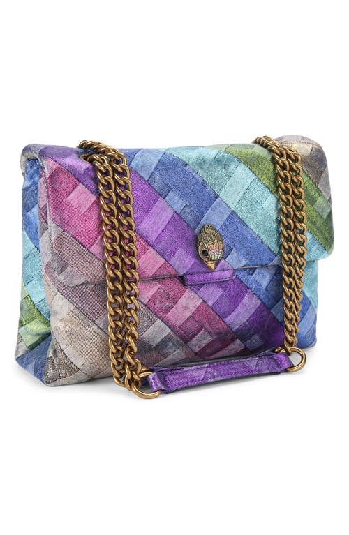 Kurt Geiger London Large Kensington Rainbow Denim Shoulder Bag In Multi