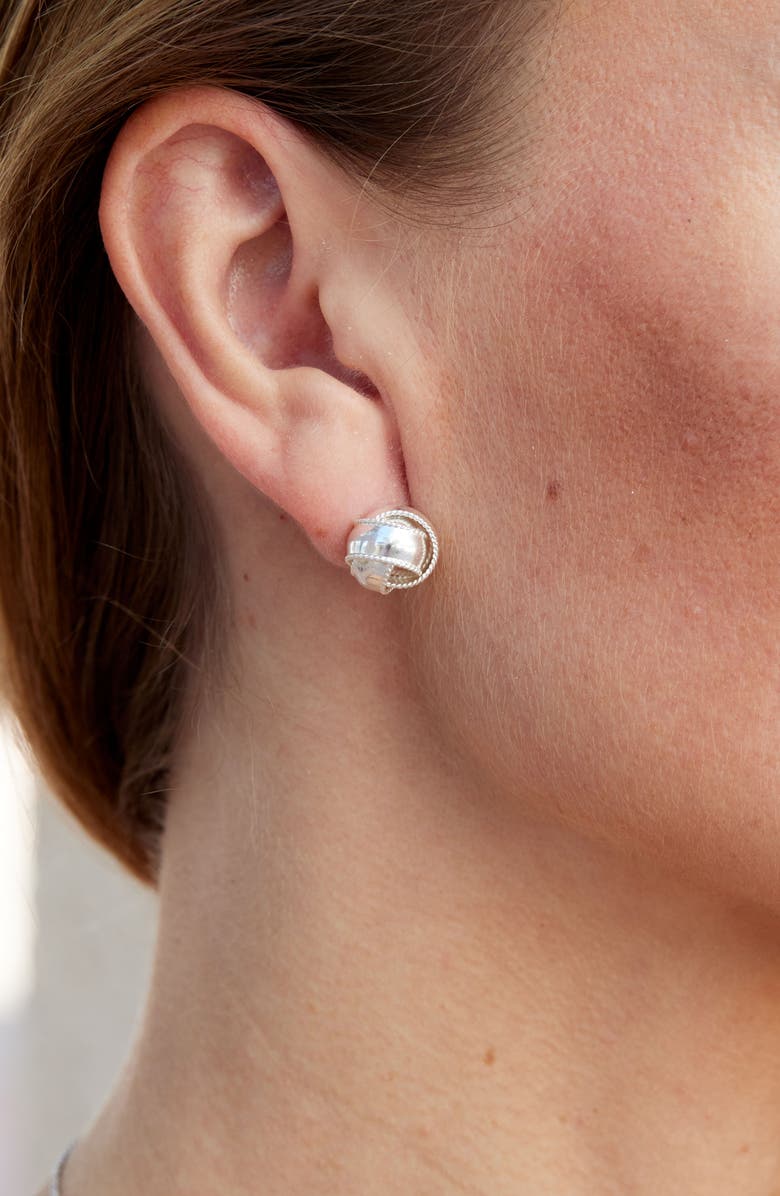 SAVVY CIE JEWELS Knot Stud Earrings, Alternate, color, Silver