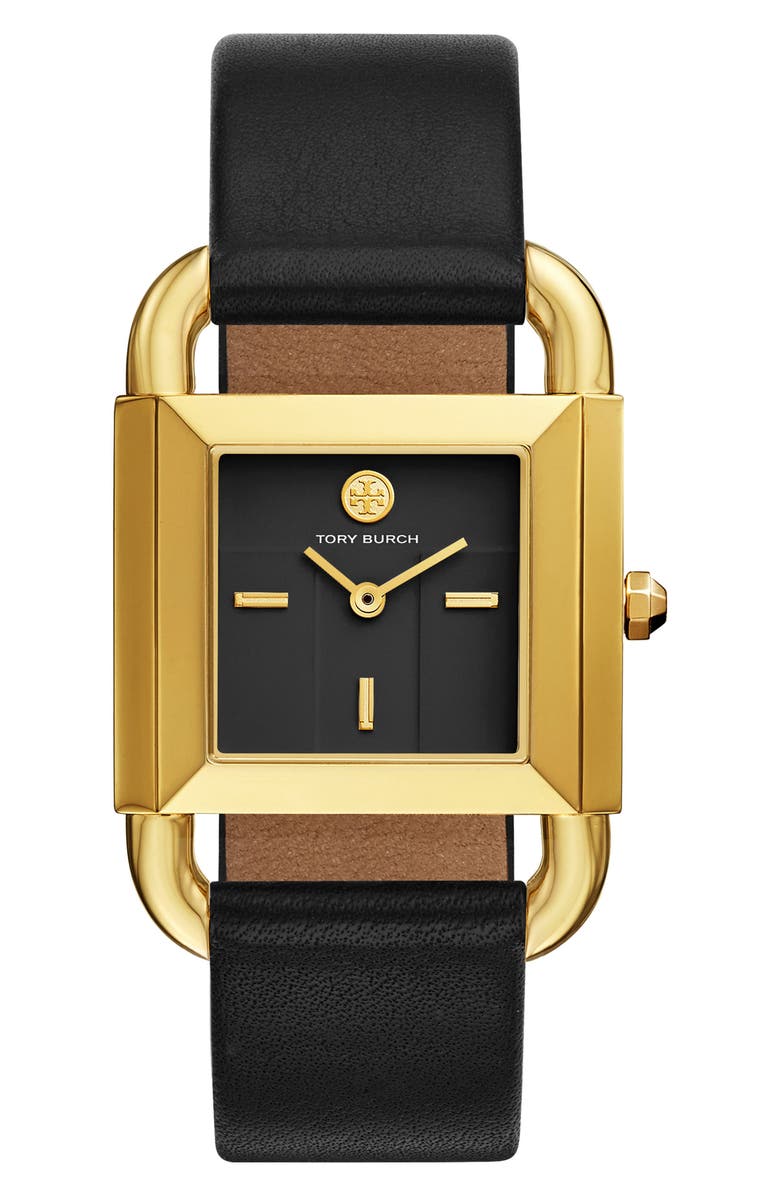 Tory Burch Phipps Leather Strap Watch, 29mm x 41mm, Main, color, 