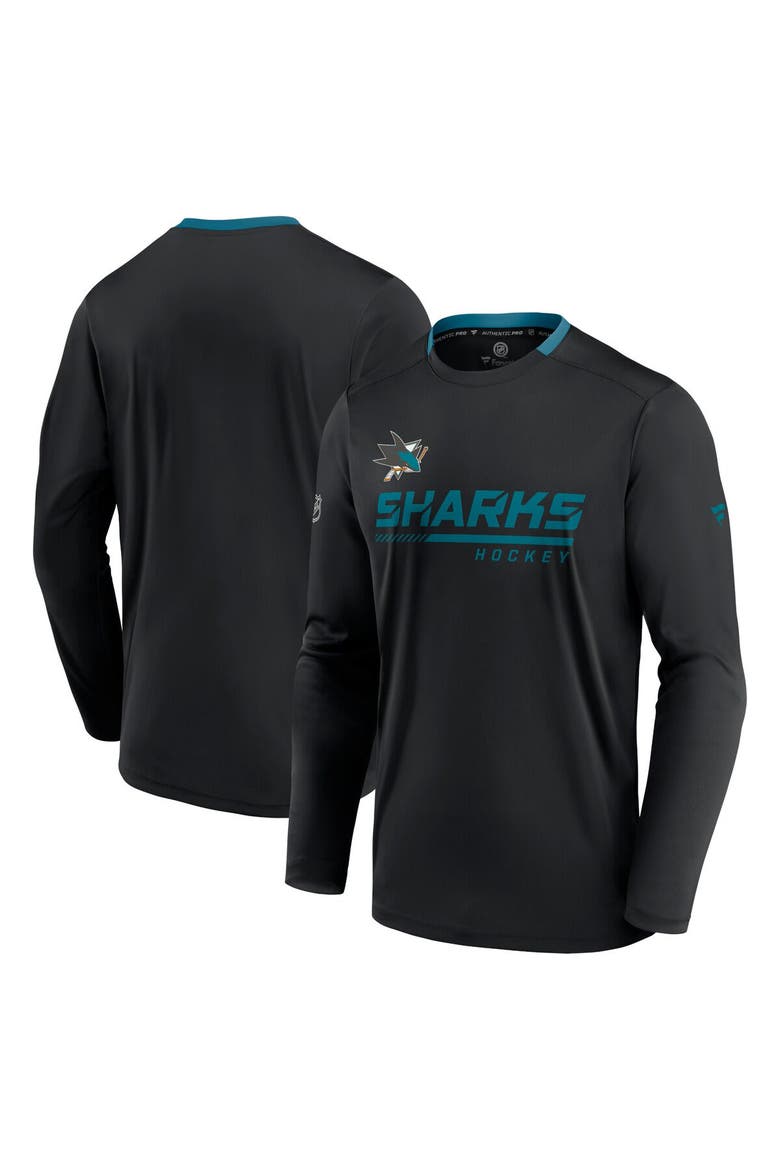 Men's Fanatics Branded Black San Jose Sharks Authentic Pro Locker Room Long Sleeve T-Shirt, Main, color, Black