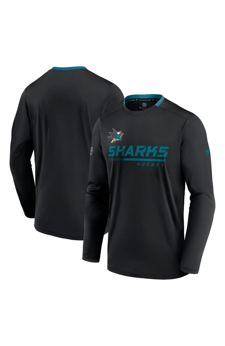 FANATICS Men's Fanatics Branded Black San Jose Sharks Authentic Pro Locker Room Long Sleeve T-Shirt, Main, color,