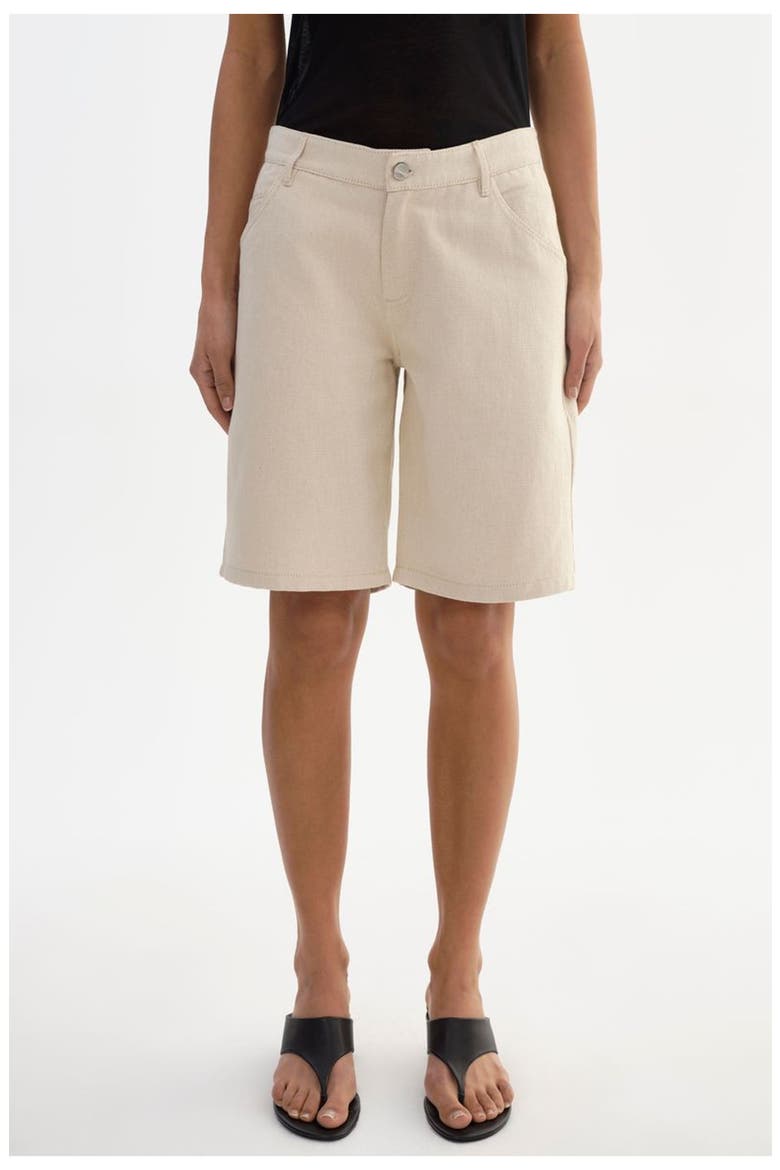 Bary | Linen Twill Bermuda Shorts, Alternate, color, Natural