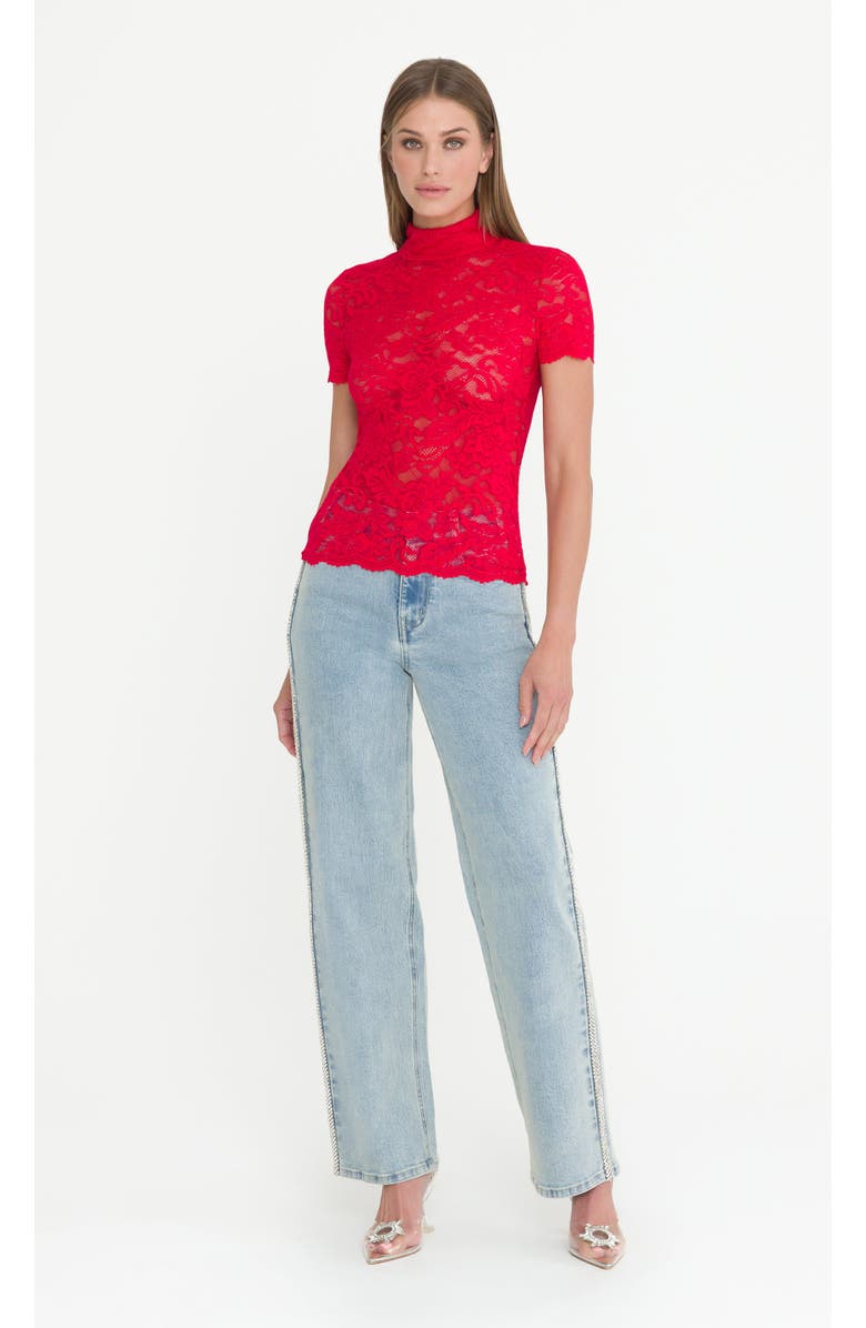Generation Love Callen Lace Top, Main, color, Scarlet