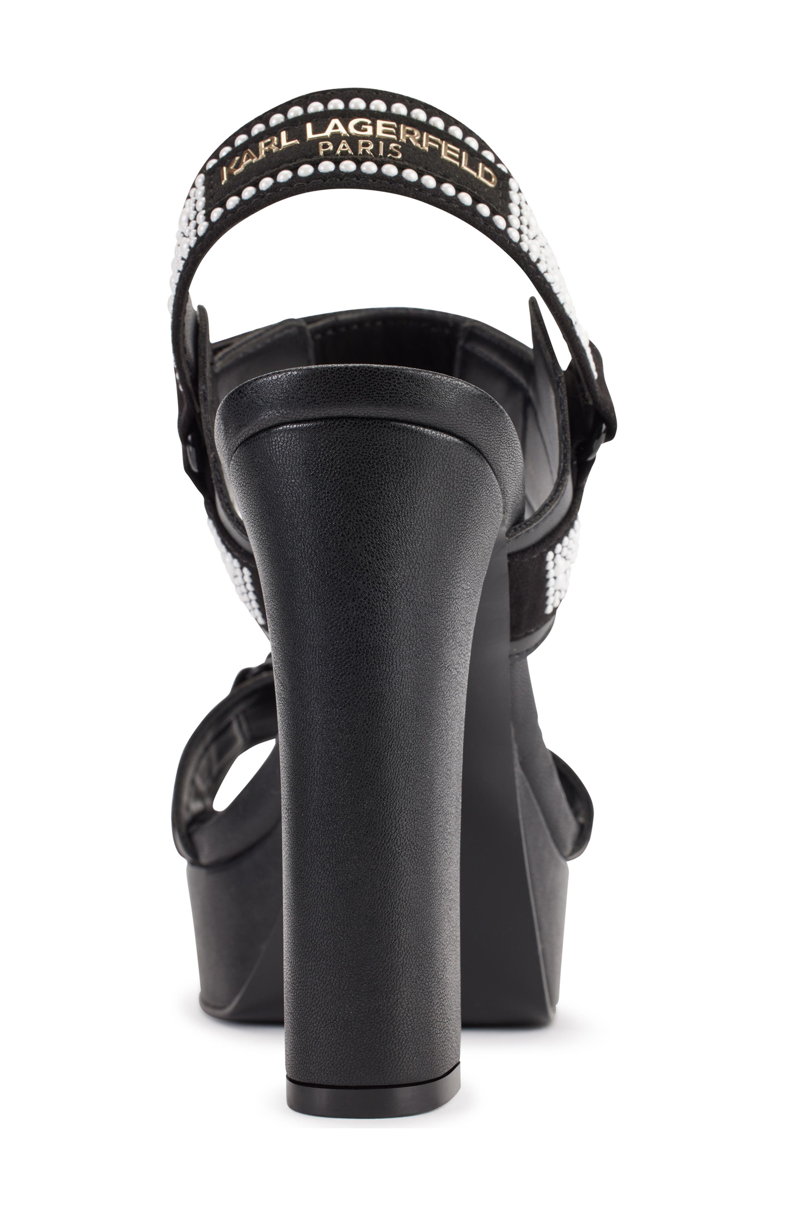 KARL LAGERFELD PARIS Alessia Faux Pearl Platform Sandal, Alternate, color, 