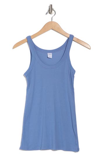Melrose And Market Rib Scoop Neck Tank In Blue Beyond