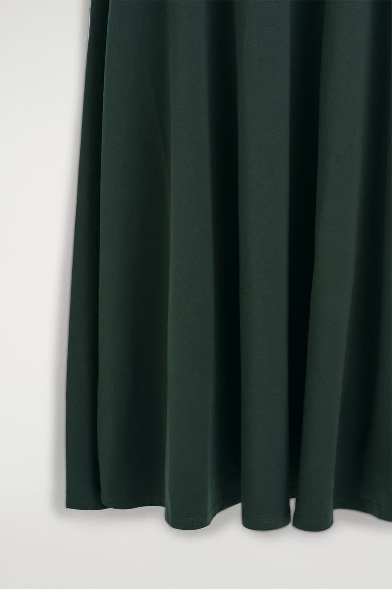 Sculptural Cotton-jersey Midi Dress, Alternate, color, DARK GREEN