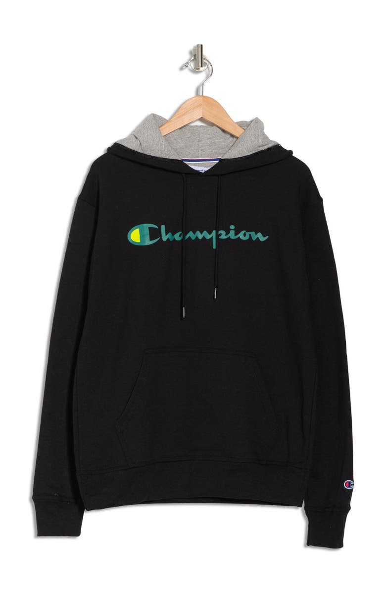 Champion Powerblend Graphic Drawstring Hoodie, Alternate, color, 
