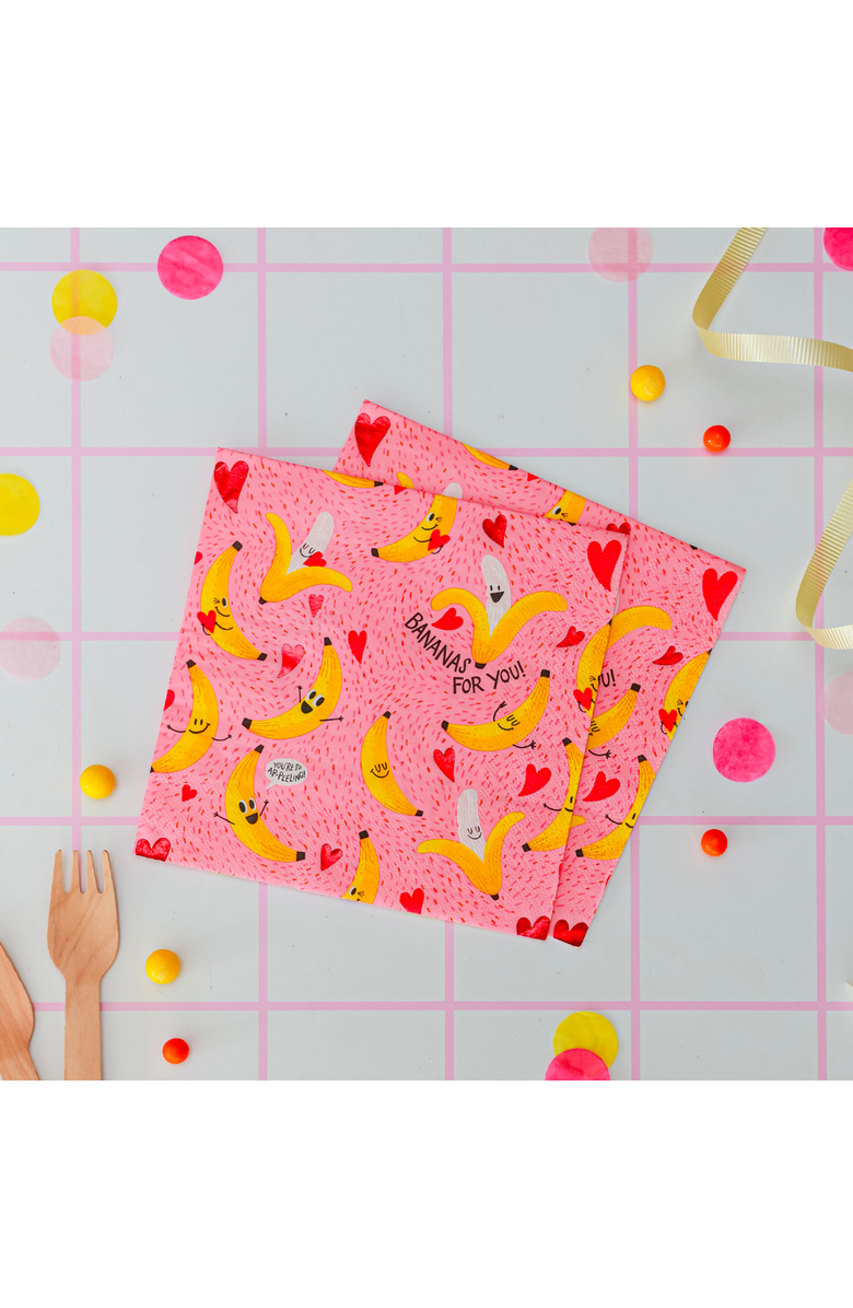 Daydream Society Bananas For You Valentine's Day Large Napkins, Alternate, color, Assorted Pre-Pack
