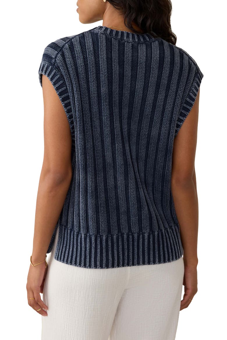 Sunwashed Organic Cotton Sweater Vest, Alternate, color, NAVY BLAZER