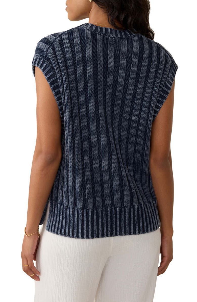 Faherty Sunwashed Organic Cotton Sweater Vest, Alternate, color, Navy Blazer